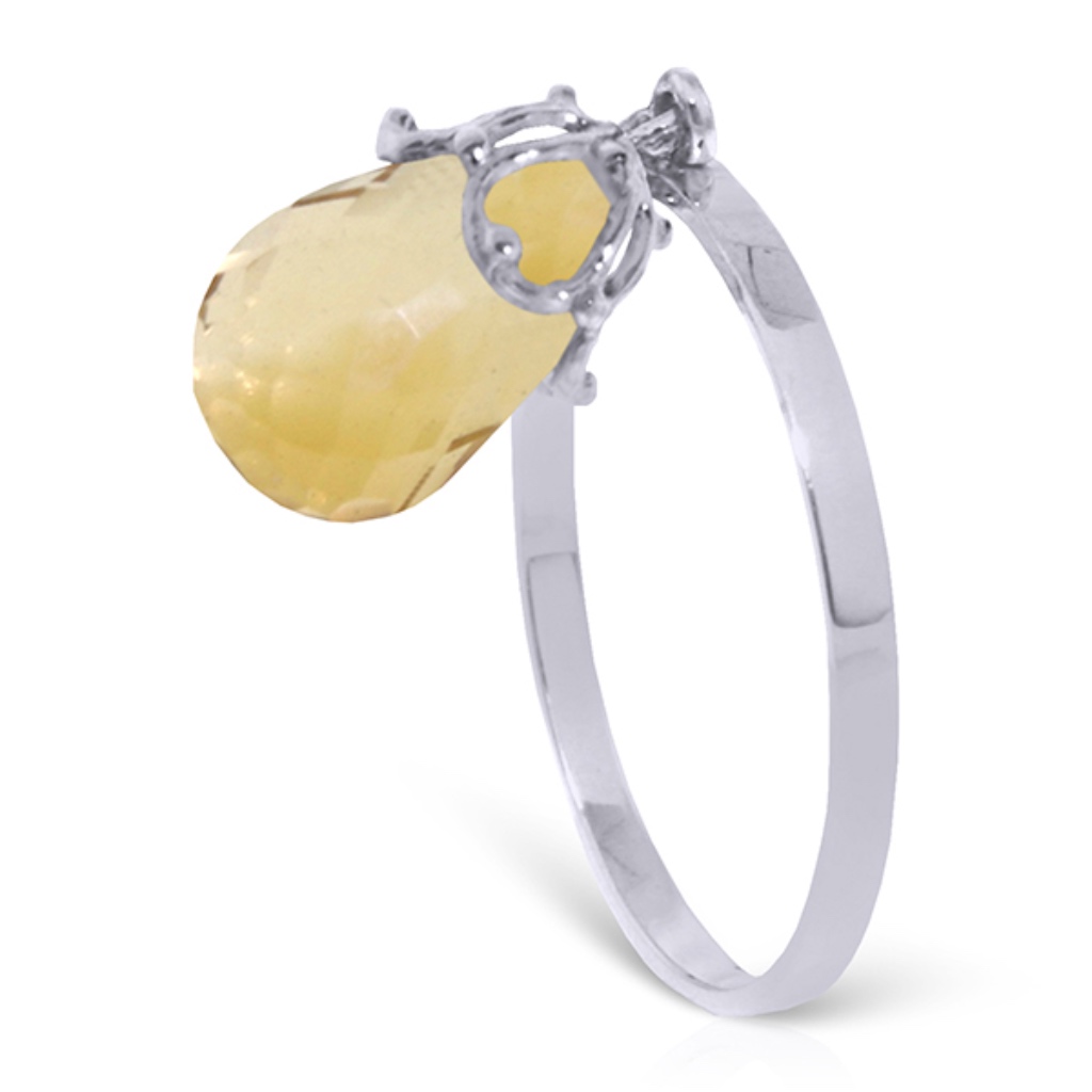 Solid Gold Ring With Dangling Briolette Citrine 437$